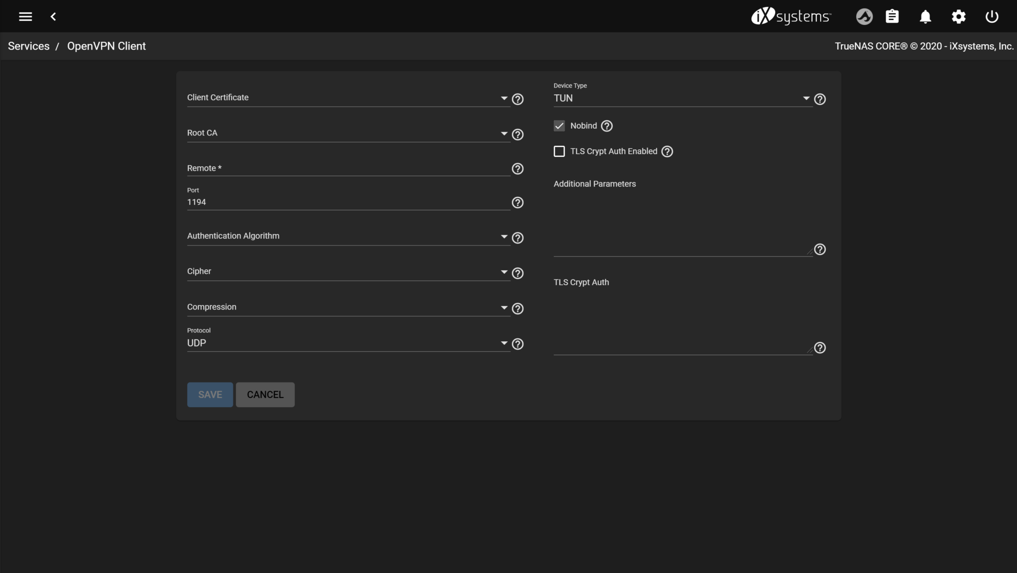 Client config. Client config